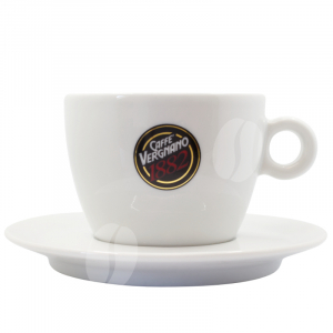 Vergnano Cappuccino XL kop en schotel wit (GLANS) 